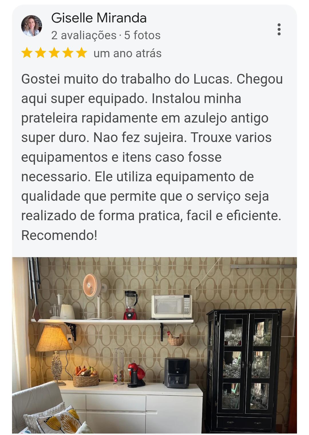 Avaliação Google Marido de Aluguel Carioca