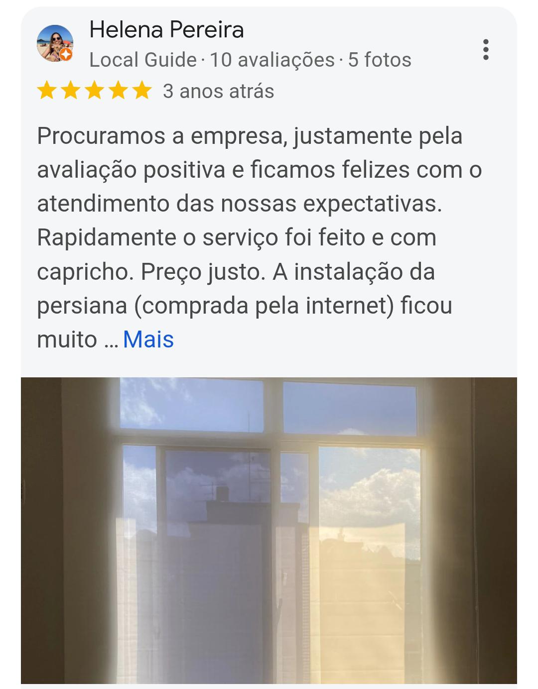 Avaliação Google Marido de Aluguel Carioca